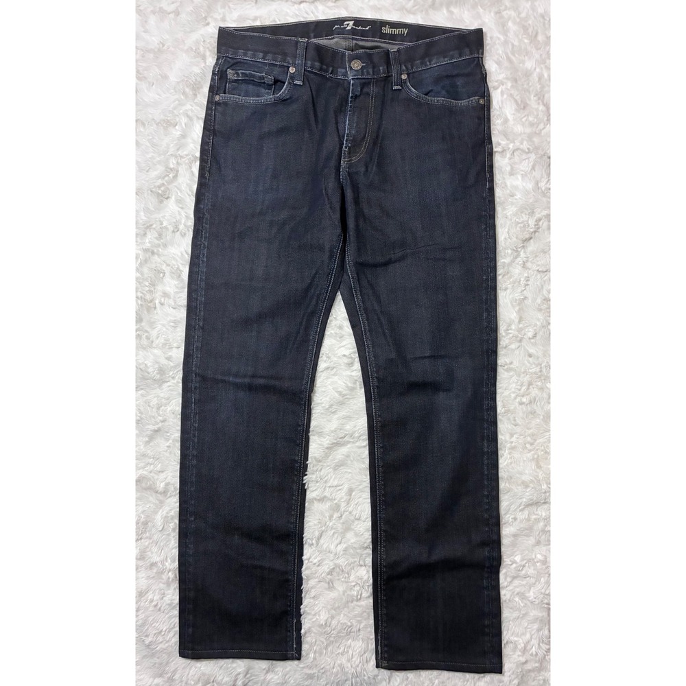 7 For All Mankind Slimmy Slim Fit Dark Wash Indigo Jeans Mens‎ 32